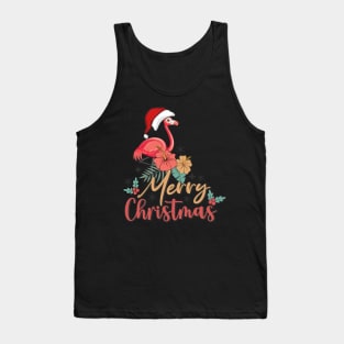 Pink Flamingo Merry Christmas 2023 Tank Top